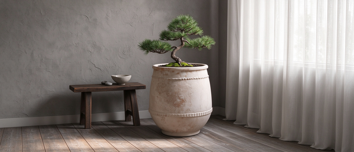 Pot en terre cuite beige