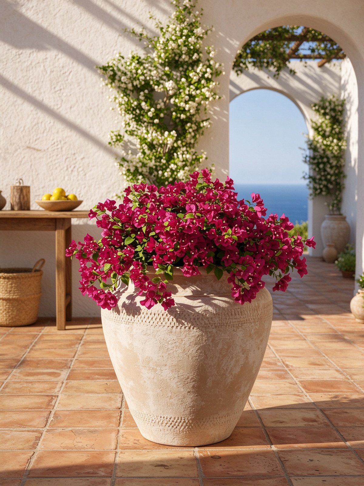 Pot de fleurs en terre cuite vintage