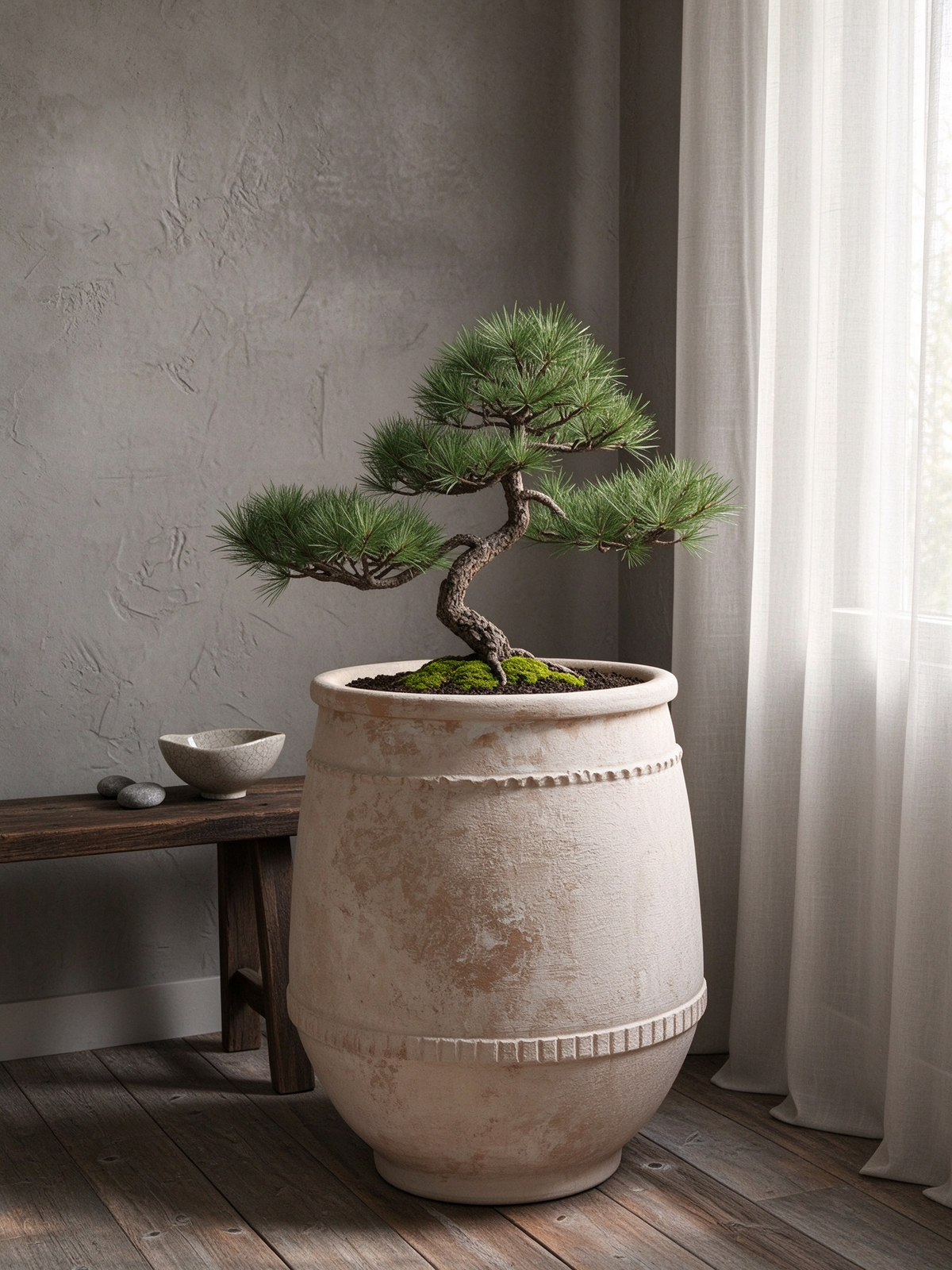 Pot en terre cuite beige
