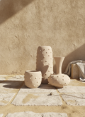 Tall Beige Terracotta Vase with Raised Textured Details for Interiors